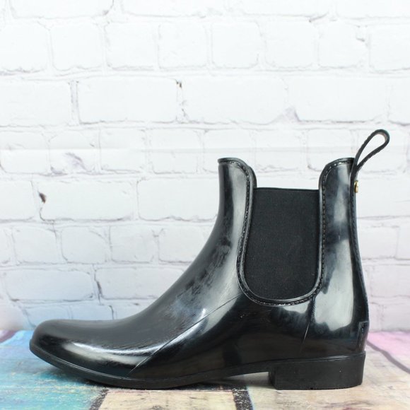 Sam Edelman Shoes - Sam Edelman Black Rubber Elastic Side Pull-on Chelsea Rain Boots US 10